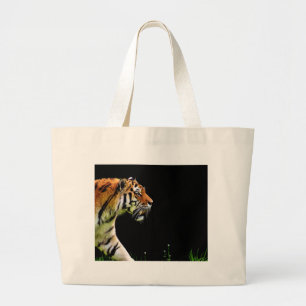 Tijger nadert - Wild Animal kunstwerk Grote Tote Bag