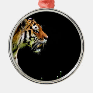Tijger nadert - Wild Animal kunstwerk Metalen Ornament