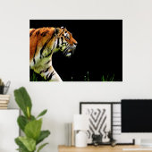 Tijger nadert - Wild Animal kunstwerk Poster (Thuiskantoor)