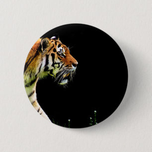 Tijger nadert - Wild Animal kunstwerk Ronde Button 5,7 Cm
