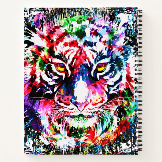 Tijger Notitieboek - Kleurrijk tijgerwerk - Wilde (Achterkant)