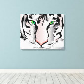 TIJGER OP CANVAS-WIT 20 "x 16" Canvas Afdruk (Insitu (Houten vloer))