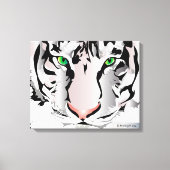 TIJGER OP CANVAS-WIT 20 "x 16" Canvas Afdruk (Voorkant)
