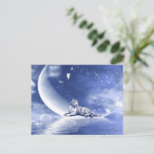 Tijger op de maan briefkaart (Staand voorkant)