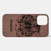 Tijger op donkerbruin hout Case-Mate iPhone case (Achterkant (horizontaal))