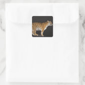 Tijger op het platform vierkante sticker (Tas)