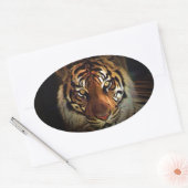 tijger ovale sticker (Envelop)