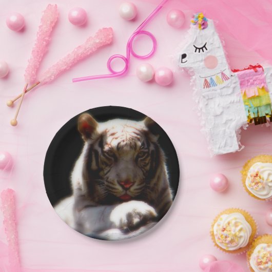 tijger papieren bordje (Feest)