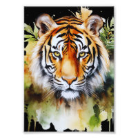 Tijger Pastel Bloemen Safari Waterverf Savannah