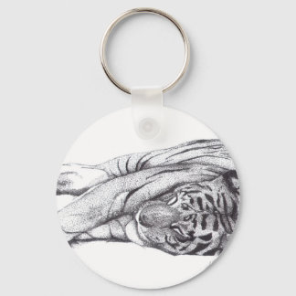 Tijger - Pen en inkt Sleutelhanger