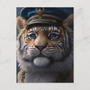 Tijger piloot kapitein briefkaart