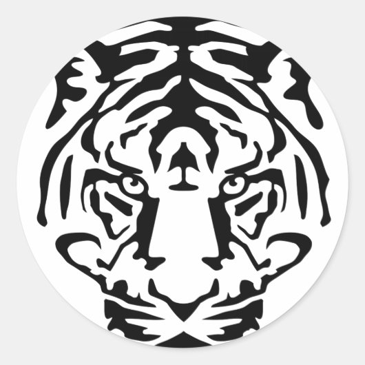 Tijger.png Ronde Sticker (Voorkant)