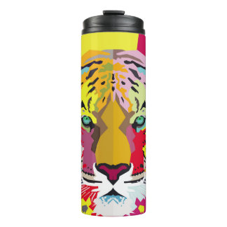 Tijger Pop Kunst Portraitart, pop, tijger, dier, f Thermosbeker