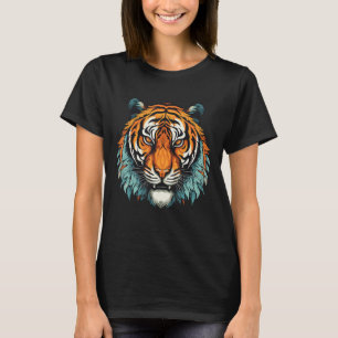 Tijger Portret Dier Hoofd Workout Gym T-shirt