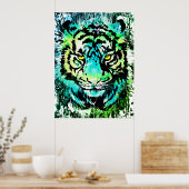 Tijger Poster - Kleurrijke tijgerogen (Keuken)