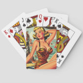 tijger print meisje pokerkaarten (Achterkant)