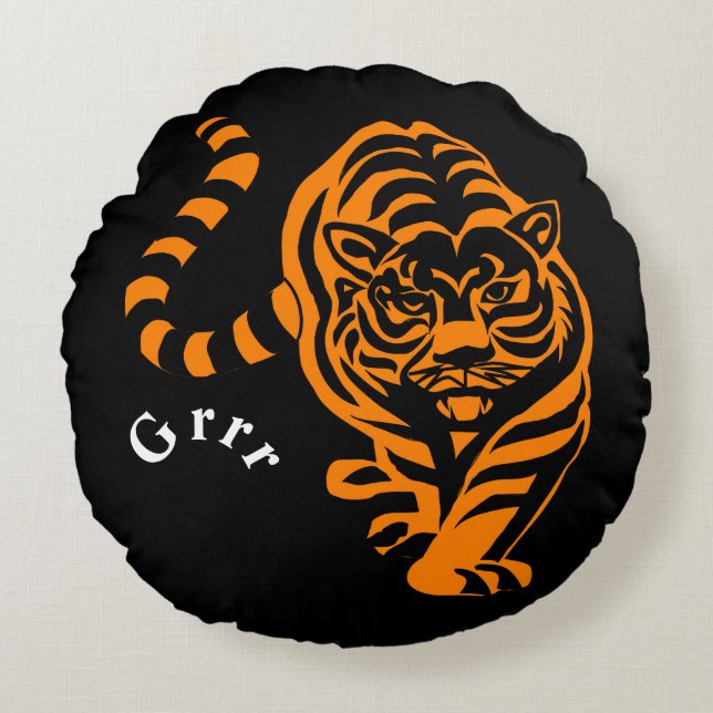 tijger rond kussen (Voorkant)