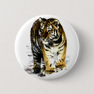 tijger ronde button 5,7 cm