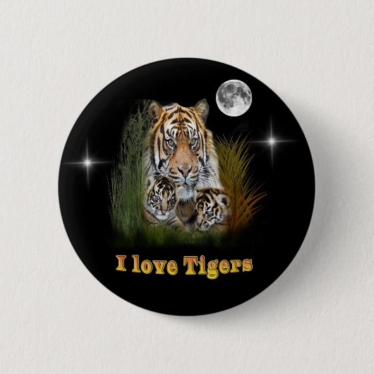 tijger ronde button 5,7 cm (Voorkant)