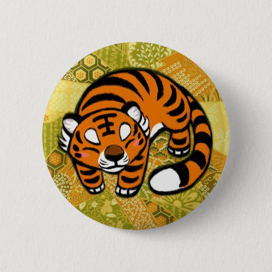 tijger ronde button 5,7 cm (Voorkant)