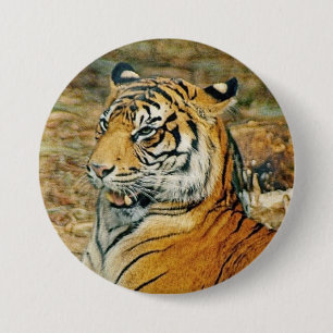 tijger ronde button 7,6 cm