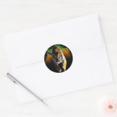 tijger ronde sticker (Envelop)