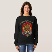 Tijger Samurai Hoofd MMA Kooi Vrij Vechten Trui (Voorkant volledig)