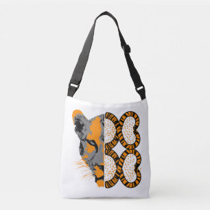 Tijger Schattige hoofd en wilde dierenschoonheid Crossbody Tas