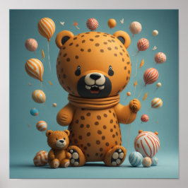 Tijger Schattigee baby Poster