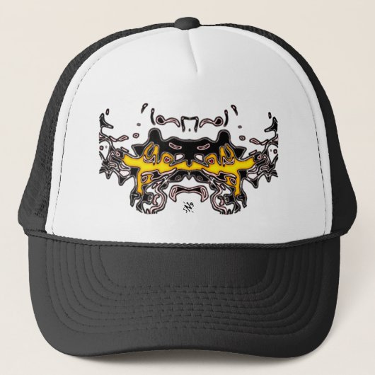 Tijger schets (Geel 4) Trucker Pet (Voorkant)