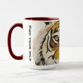 Tijger schilderen, kijken naar camera personaliser mok (Links)