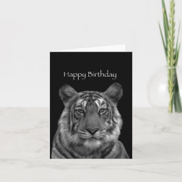 Tijger Schildering Gelukkige Verjaardag Kaart (zwa