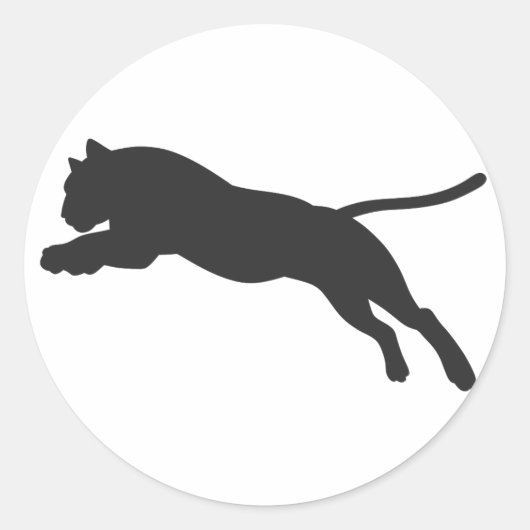 Tijger silhouet - Kies achtergrondkleur Ronde Sticker (Voorkant)