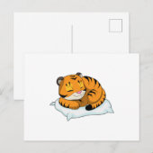 Tijger slaapt met kussen briefkaart (Voorkant / Achterkant)