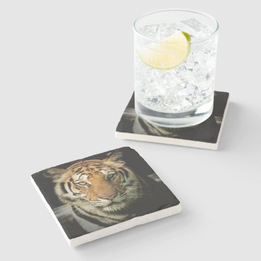 tijger stenen onderzetter (Zijkant)