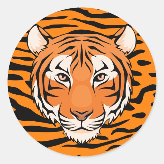 Tijger Sticker (Circle) - ga wilde tijgers! (Voorkant)