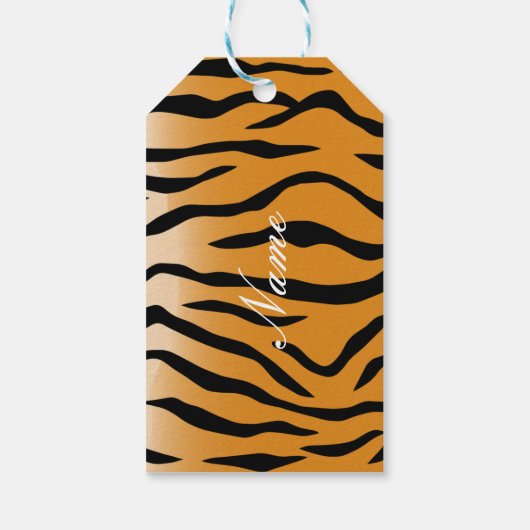 Tijger Stripes Pattern Thunder_Cove Cadeaulabel (Achterkant)