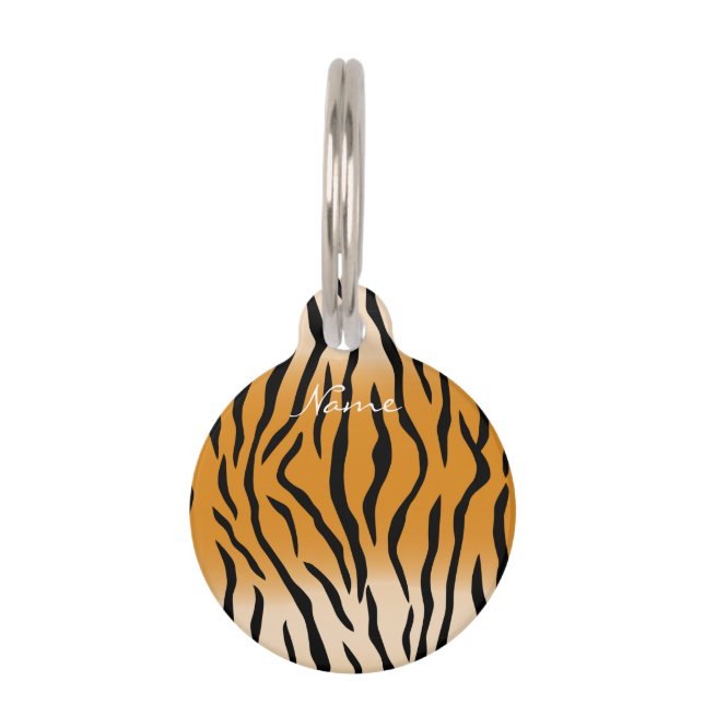 Tijger Stripes Pattern Thunder_Cove Huisdierpenning (Achterkant)
