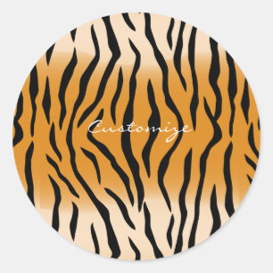 Tijger Stripes Pattern Thunder_Cove Ronde Sticker
