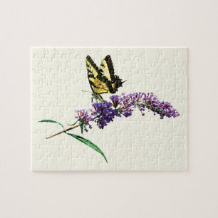 Tijger Swallowtail op de Paarse Struik van Butterf Legpuzzel