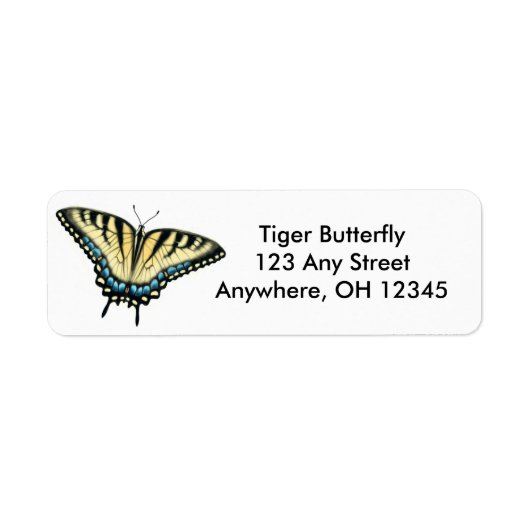Tijger Swallowtail Vlinder Label (Voorkant)
