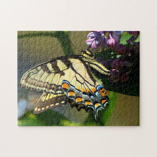 Tijger Swallowtail Vlinder op Lila puzzel Legpuzzel (Horizontaal)