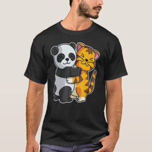 Tijger Tabby Kat & Panda Schattige Dieren Voor Vro T-shirt