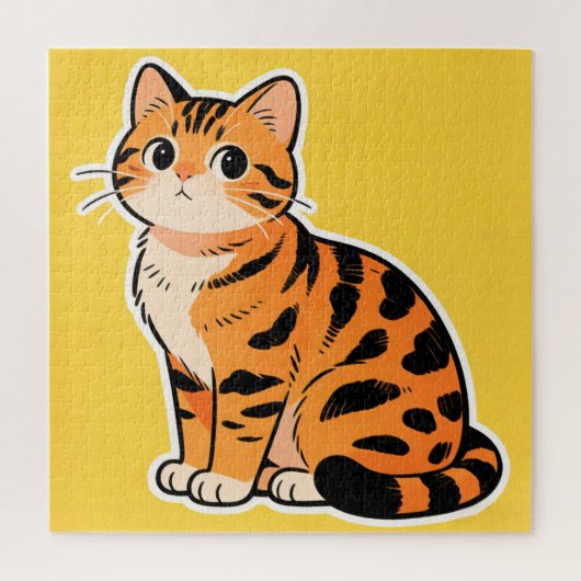 Tijger Tabby Kat Puzzel (Verticaal)