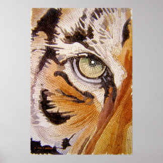 "Tijger Tegels" Waterverf Tiger Face Mosaic Poster