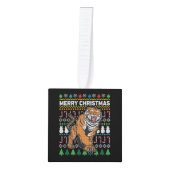 Tijger Ugly KerstSweater Wildlife Series Ornament (Voorkant)