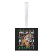 Tijger Ugly KerstSweater Wildlife Series Ornament (Rechts)