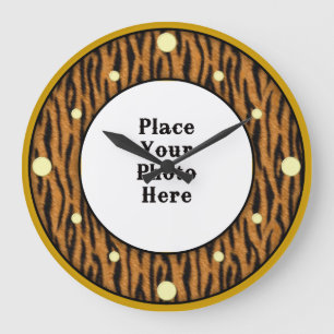 Tijger Uw Klok van de Muur van de Foto