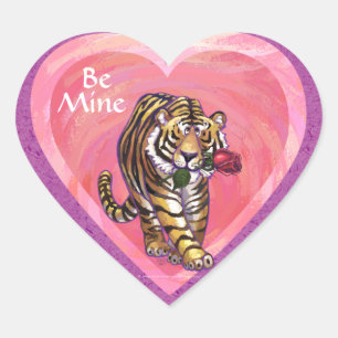 Tijger Valentijnsdag Hart Sticker
