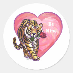 Tijger Valentijnsdag Ronde Sticker